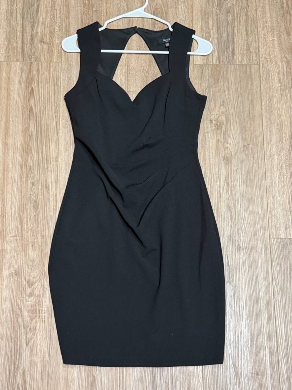Guess Black Fitted Sweetheart Dress